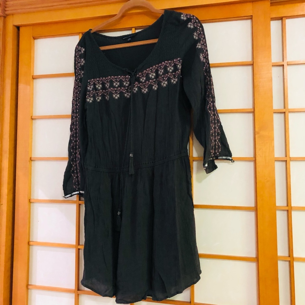 America Eagle Outfitters smocked embroidered dress, size large